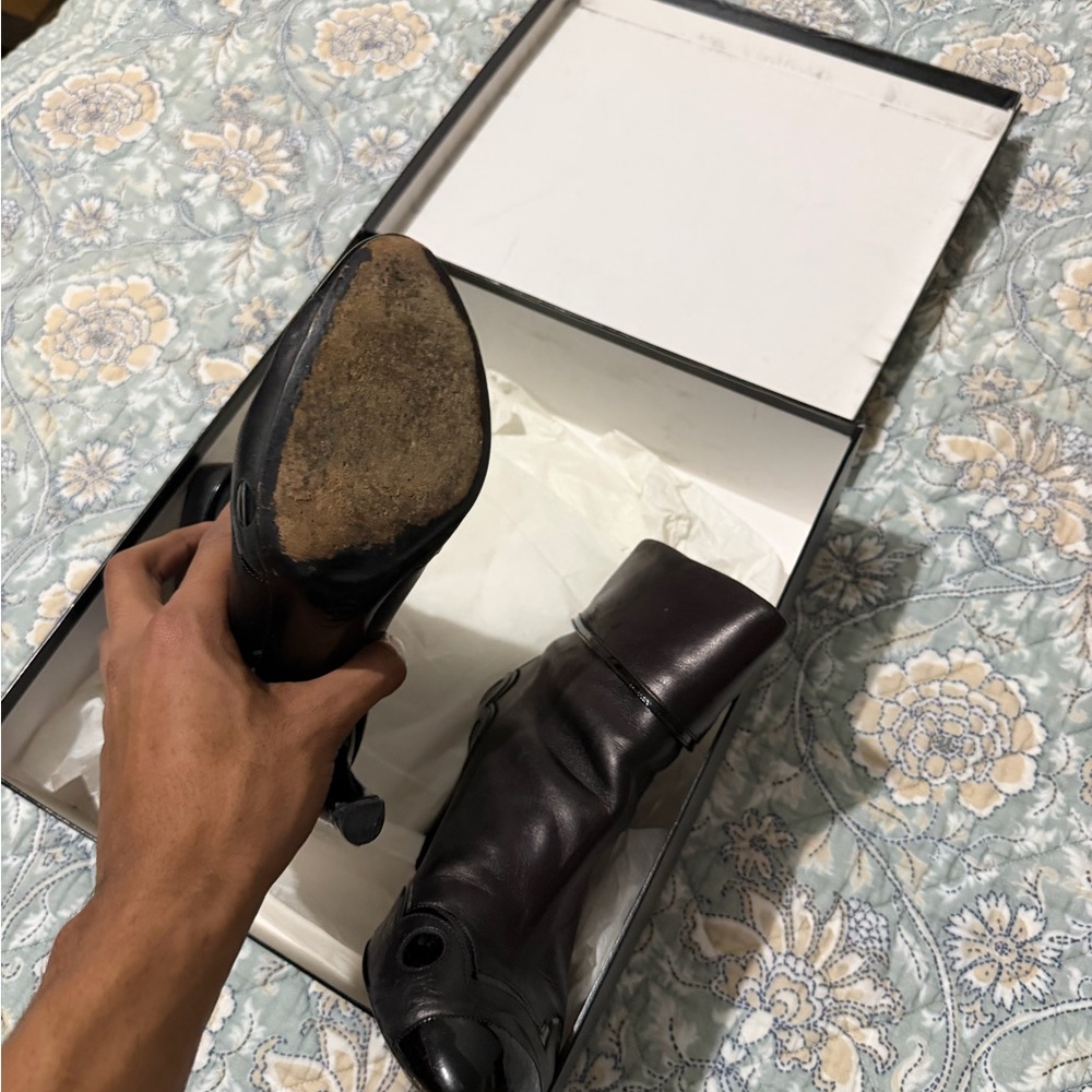 Vintage CHANEL Black Leather Booties - Picture 6 of 8